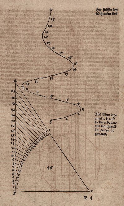 Conical Spiral without Auxiliary Lines by Albrecht Dürer